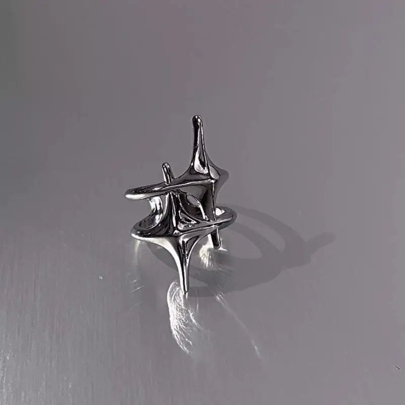 Void Spike | Y2k Silver Stars Ring