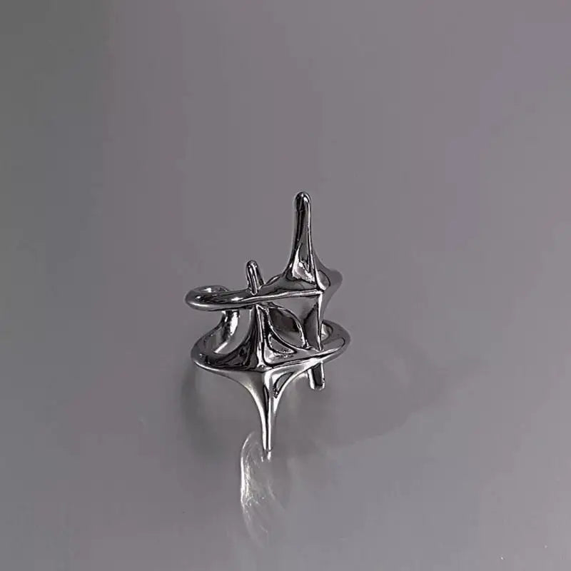 Void Spike | Y2k Silver Stars Ring
